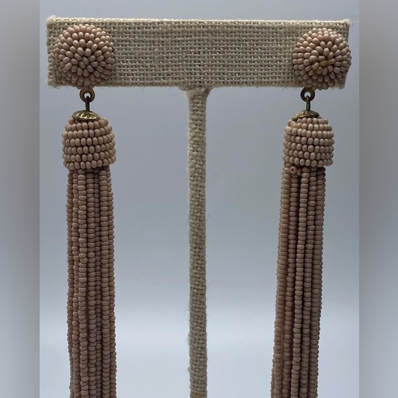 Beaded Tassel Dangle Earrings - Picture 2 of 3